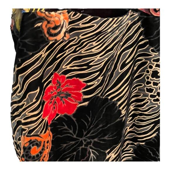 Anis A Open Kimono Burnout Velvet Topper Art to Wear Animal Print Floral L/XL - Picture 9 of 12